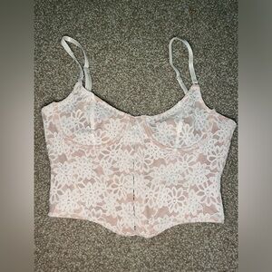 White Fox Boutique White Lace Crop Top